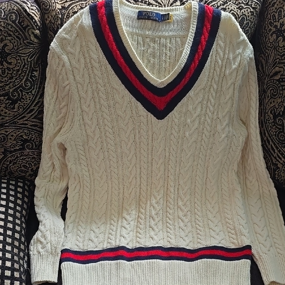 Polo Ralph Lauren Cream V-Neck Sweater
